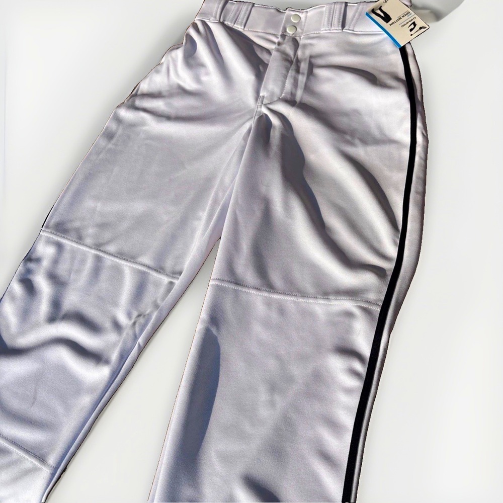 Champro MVP Series Mens Baseball Pants White Black S Open Bottom BP41UAWBPS